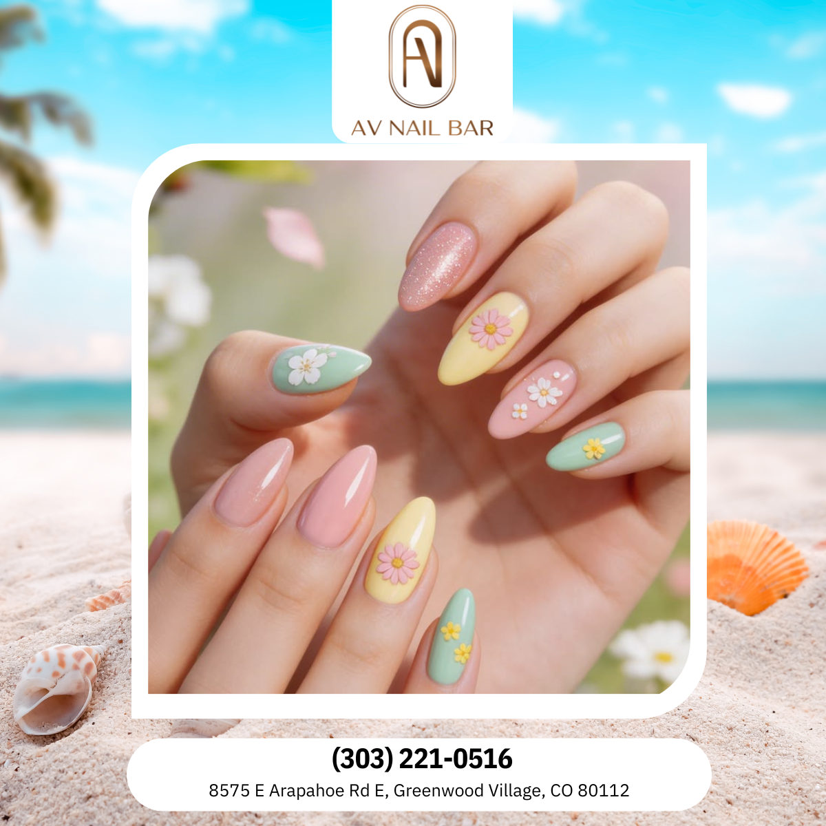 AV Nail Bar (formerly B&T Nails) logo